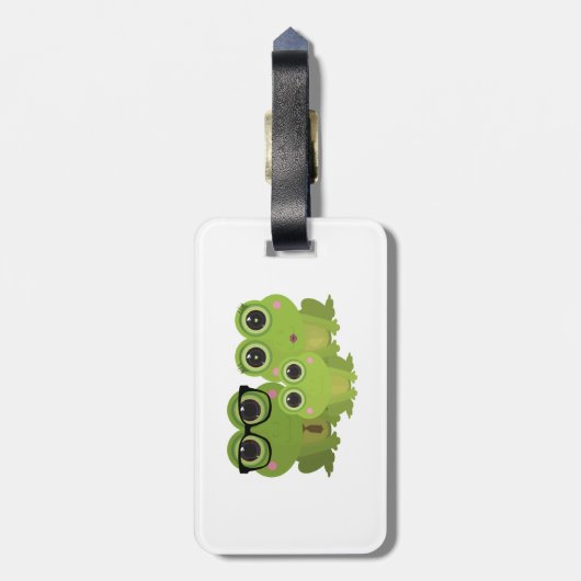 Froschfamilie Gepäckanhänger (Rückseite vertikal)