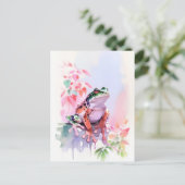 Froschfarbenportrait 2 postkarte (Stehend Vorderseite)