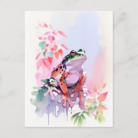 Froschfarbenportrait 2 postkarte (Vorderseite)