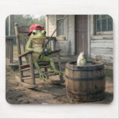 Froschfischen in einem Whiskeyfass Mousepad (Vorne)