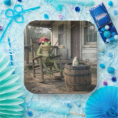 Froschfischen in einem Whiskeyfass Pappteller (Party)
