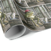 Froschfischen in einem Whiskyfass Geschenkpapier (Rolleneckpunkt)