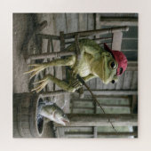 Froschfischen in einem Whiskyfass Puzzle (Horizontal)