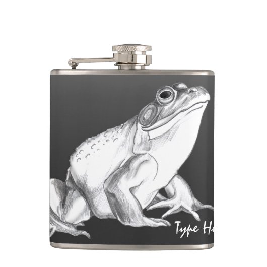 Froschflasche Personalisierter Bull Frog Art Drink Flachmann (Vorderseite)