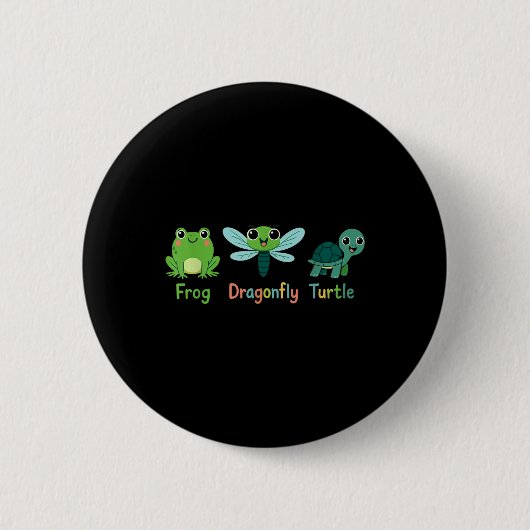 Froschfliegenschildkrötenfrösche Spaß subtil polit Button (Vorderseite)