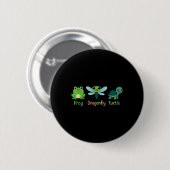 Froschfliegenschildkrötenfrösche Spaß subtil polit Button (Vorne & Hinten)
