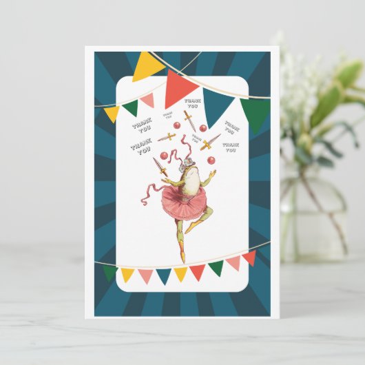 Froschfrosch Dankeskarte (Stehend Vorderseite)