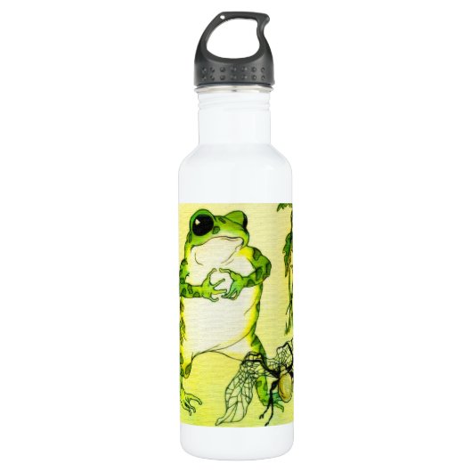 Froschfrosch Edelstahlflasche (Vorderseite)