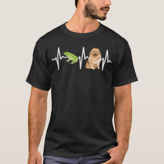 Froschfrosch, Grüner Spitz Heartbeat Dog Lover T-S T-Shirt