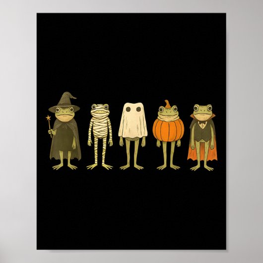 Froschfrosch Halloween Zauberer Mummy Funny Frosch Poster (Vorne)