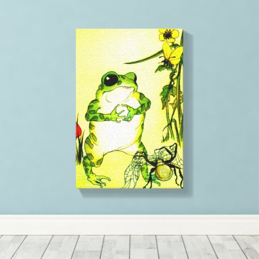 Froschfrosch Leinwanddruck (Insitu (Holzboden))