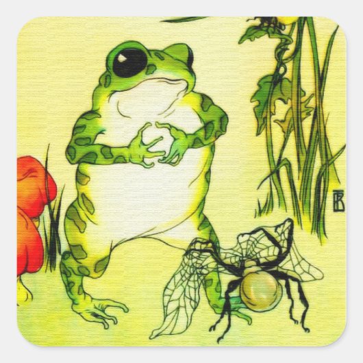 Froschfrosch Quadratischer Aufkleber (Vorderseite)