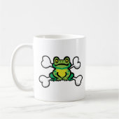 Froschfrosch Schädel und Kreuzknochen Kaffeetasse (Links)
