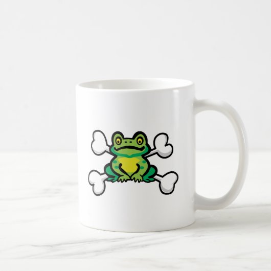 Froschfrosch Schädel und Kreuzknochen Kaffeetasse (Rechts)