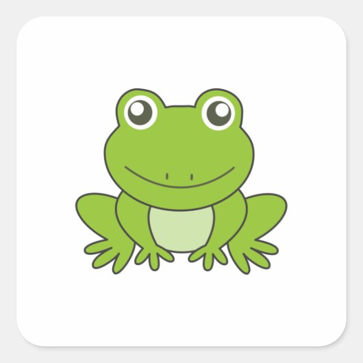Froschfrösche Funny Animal Friends for Kids Quadratischer Aufkleber (Vorderseite)