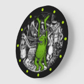 Froschfrosche Große Wanduhr (Winkel)