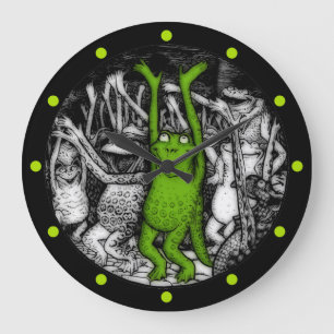 Froschfrosche Große Wanduhr