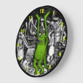 Froschfrosche Große Wanduhr (Winkel)