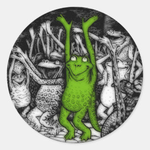 Froschfrosche Runder Aufkleber