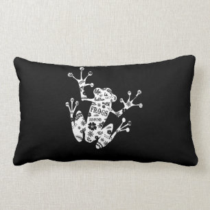 Froschgeschenk  I Liebe Frosch weiß Lendenkissen