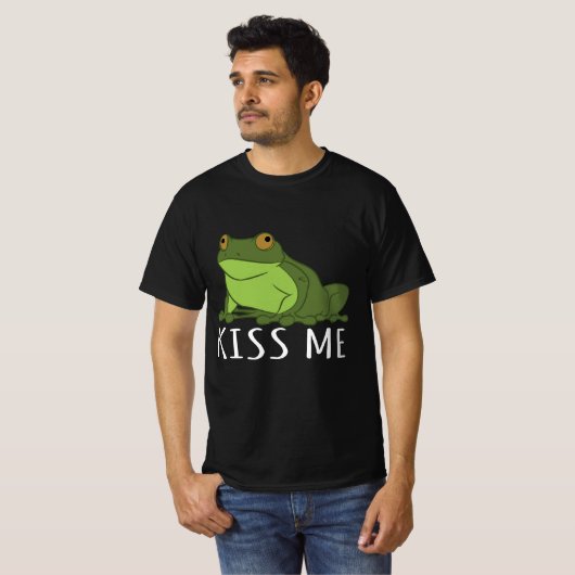 Froschgeschenk - Kiss Me - Bug Catcher Toad Design T-Shirt (Vorne ganz)