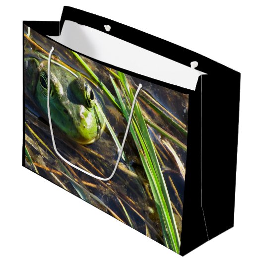 Froschgeschenktasche Große Geschenktüte (Vorderseite Schrägansicht)
