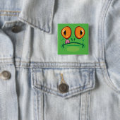 Froschgesicht mit Zunge-Cartoon Button (Beispiel)