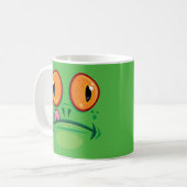Froschgesicht mit Zunge-Cartoon Kaffeetasse (Vorderseite Links)