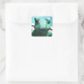 Froschgesicht Quadratischer Aufkleber (Tasche)