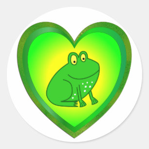 Froschherz Runder Aufkleber