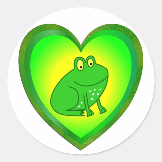 Froschherz Runder Aufkleber (Vorderseite)