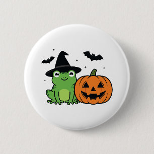Froschhexe Halloween Gruselige Amphibien-Koven Button