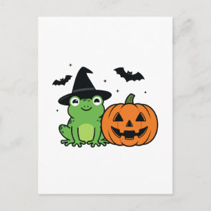 Froschhexe Halloween Gruselige Amphibien-Koven Postkarte