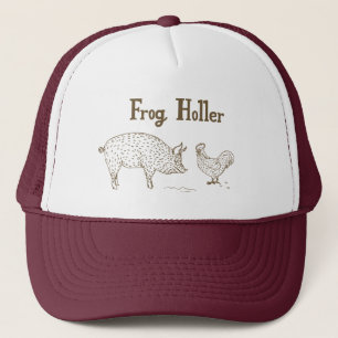 Froschholler-Fernlastfahrer-Hut (Schwein u. Küken Truckerkappe