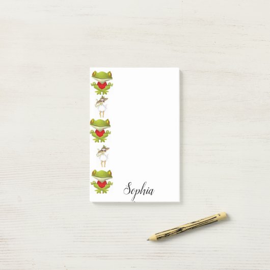 Froschhühner-Erdbeere Post-it Klebezettel (Auf Schreibtisch)