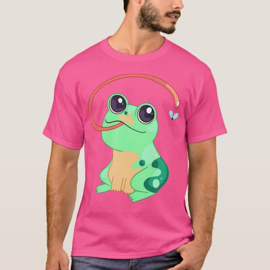 Froschinsektenfliegenfänger Langzunge Niedlich grü T-Shirt (Vorderseite)