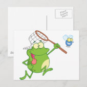 Froschjagd mit Netz Postkarte (Vorne/Hinten)