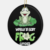 Froschjäger der Welt Keramik Ornament (Links)