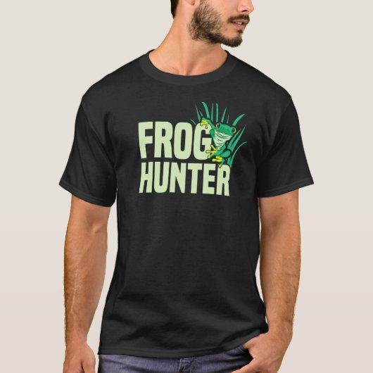 Froschjäger Froschfang Netz T-Shirt (Vorderseite)