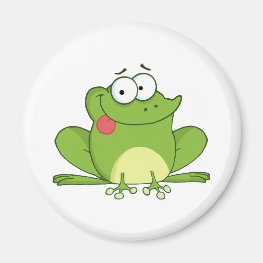 Froschkarikaturenzeichen, das seine Zunge verliert Magnet (Vorne)