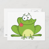 Froschkarikaturenzeichen, das seine Zunge verliert Postkarte (Vorne/Hinten)
