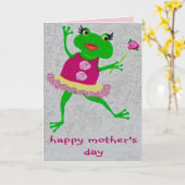 Froschkarte zum Muttertag. Mama sein! Karte (Gelbe Blume)
