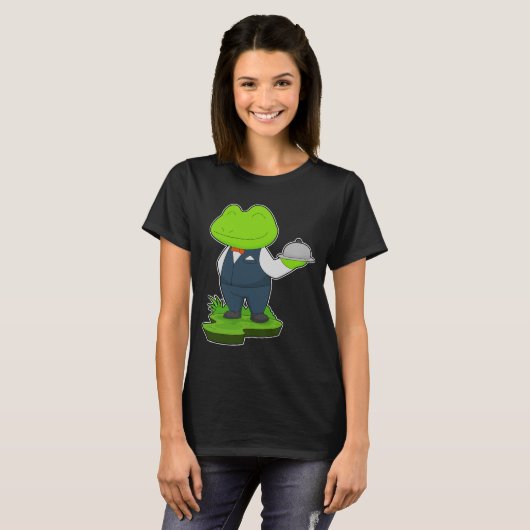 Froschkellner Servierplatte T-Shirt (Vorne ganz)