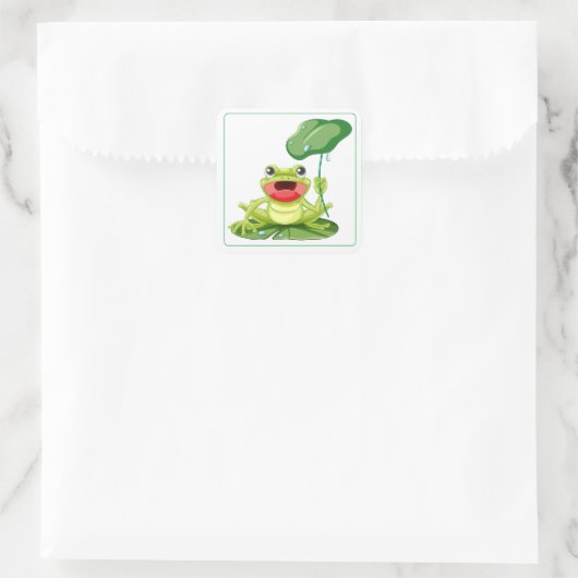 Froschkleber Quadratischer Aufkleber (Tasche)