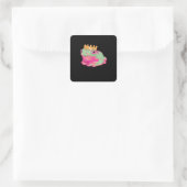 Froschkönig Funky Meme Klassischer Stil Quadratischer Aufkleber (Tasche)