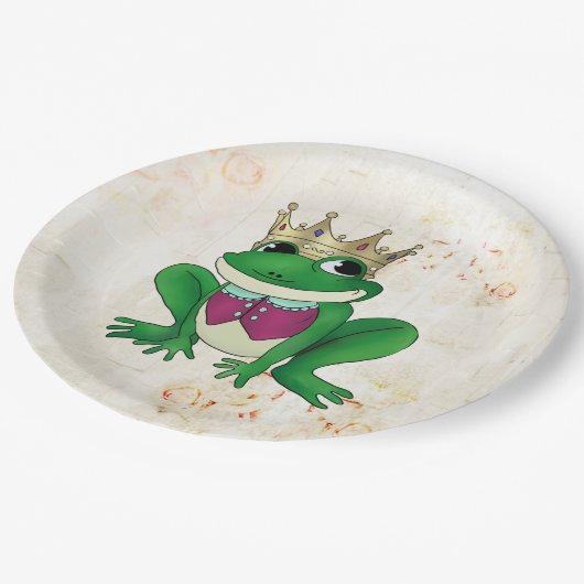 Froschkönig Pappteller (Schrägansicht)