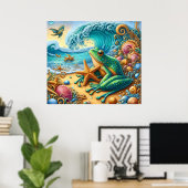 Froschkunstposter Poster (Heimbüro)