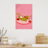 Froschliebeplakat, Rosa Wandkunst, Romantischer Fr Poster (Küche)