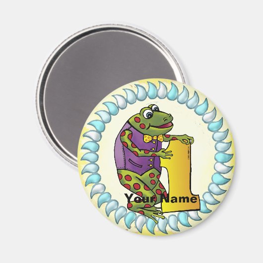 Froschmagnet am 1. Geburtstag Magnet (Vorderseite/Rückseite)