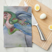 Froschmähnen Zeichnend Teetücher 40,6 cm x 61 cm Handtuch (Viertel Falte)